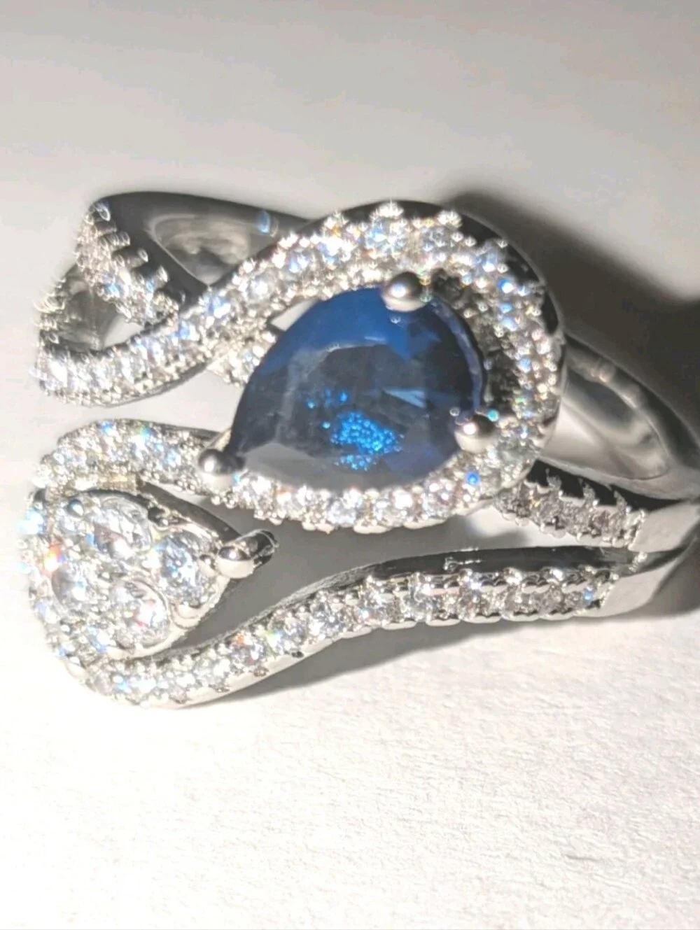 14k White Gold Plated 2.50 Ct Round Lab-Created Diamond Bypass Engagement Ring